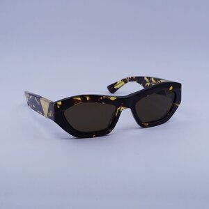 Bottega Veneta BV1221S 002 Sunglasses Havana Cat Eye Frame, Brown Lenses